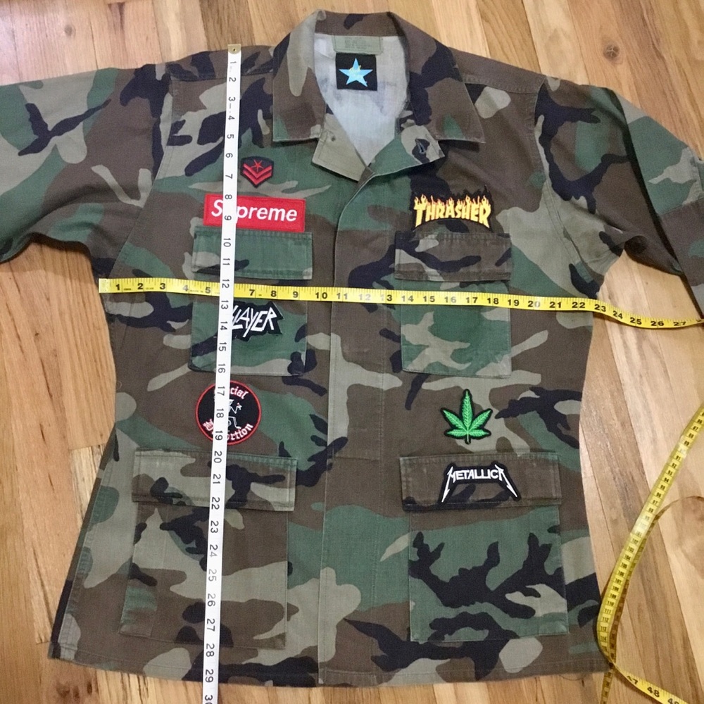 SUPREME THRASHER Punk Metal Skater Patch Army Coat - Picture 2 of 5